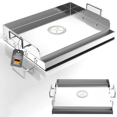 Image de Plaque de cuisson en acier inoxydable pour barbecue, universelle, avec répartition uniforme de la chaleur, compatible avec les barbecues au gaz et au charbon