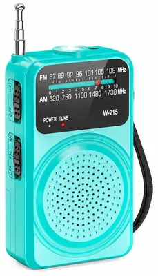 Produktbild von Tragbares Radio FM/AM mit LED Taschenlampe – batteriebetrieben, ABS, türkis – Mini Radio und Notfallradio für Haushalt und Outdoor-Aktivitäten
