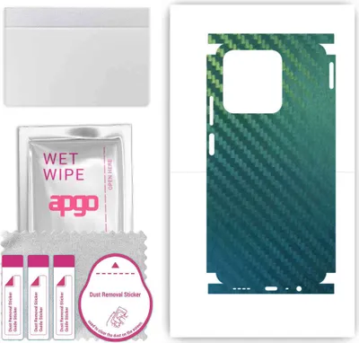 Produktbild von apgo Rückseite + Seiten Schutzfolie, Skin, kompatibel mit Realme C53, Hinten Displayschutzfolie aus Vinylfolie, kratzfest, einfache Montage - Kohlenstoff-Chamäleon CAKA1
