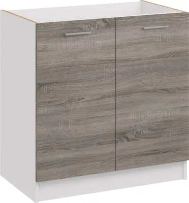 Produktbild von Roe Furniture | Küchenunterschrank 80 cm - DunkelSonoma - Dunkelbraun - Spülenunterschrank - Ohne Arbeitsplatte - Unterschränke Küche - DZ8