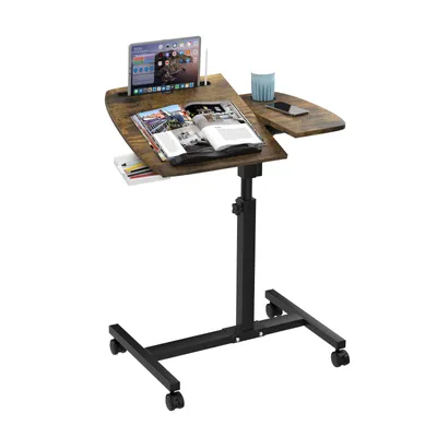 Produktbild von Laptoptisch Bürotisch mit Rollen Computertisch mit Schublade 60x40cm Arbeitstisch höhenverstellbar