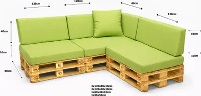 Obrázok produktu pre Setgarden Veľké paletové vankúše, sada 8 ks, vonkajšie, 120 x 80 x 10 cm, sedacie vankúše + opierkové vankúše, 120 x 40 x 10 cm, 1 ks, citrónová farba