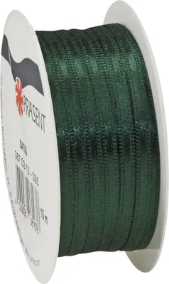 Produktbild von Satinband, 3 mm, Rolle à 10 m Dunkelgrün