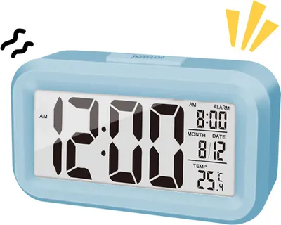 Produktbild von Intelligenter digitaler Wecker, batteriebetrieben, elektronischer Tischwecker, klein,Blue