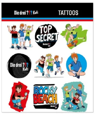 Produktbild von Drei ??? Kids Tattoo Bogen
