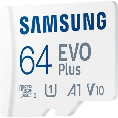 Obrázek produktu pro Samsung EVO Plus MB-MC64S - Paměťová karta Flash (včetně adaptéru microSDXC na SD)