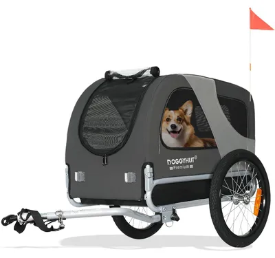 Immagine prodotto di Rimorchio per cani per bicicletta - Per cani fino a 23 kg - Pieghevole - Taglia media
