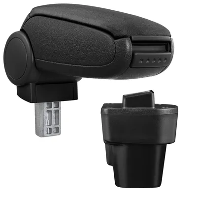 Image de [pro.tec] Accoudoir central pour Citroën Nemo / Peugeot Bipper / FIAT Fiorino III / Fiat Qubo à partir de l'année 2007 - Accoudoir avec compartiment de rangement - rembourré - textile - noir