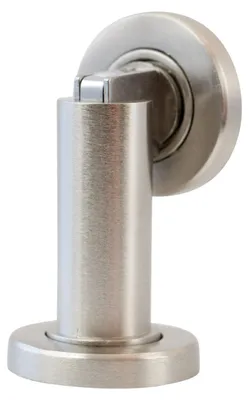 Produktbild von Magnetischer Türstopper – Türhalter in Edelstahloptik inklusive Befestigungsmaterial für Boden und Wand – ø 5 cm, Höhe 8,4 cm – Türhalter