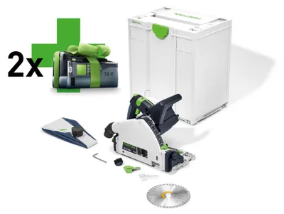 Zdjęcie produktu dla Festool TSC 55 KEB-Basic-5,0 akumulatorowa zagłębiarka 18 V / 36 V ( 2x 18 V ) 160 mm bezszczotkowa ( 577025 ) + 2x akumulator 5,0 Ah + systainer - bez ładowarki