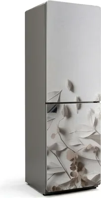 Produktbild von Zarte Blätter und Blüten – Magnetische Kühlschrank Abdeckung – Dekorfolie magnetisch Küche – Kühlschrank Magnet Deko – selbstklebende Magnettafel – Magnetfolie für Kühlschranktür – 60x190 cm