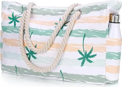 Produktbild von Wasserdichte Strandtasche für Damen, großes Fassungsvermögen, Reißverschluss mit Seil-Schultergurten, E