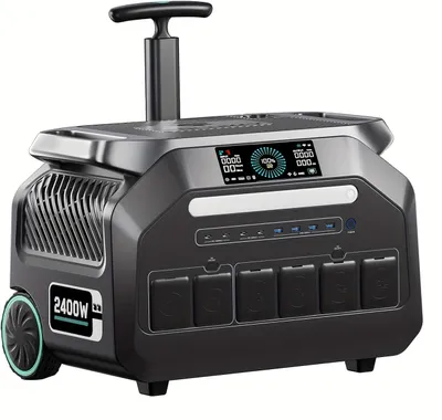 Zdjęcie produktu dla Stacja zasilania – Przenośny generator – Zasilanie awaryjne – Generator solarny – Mobilny akumulator – Moc 2400W