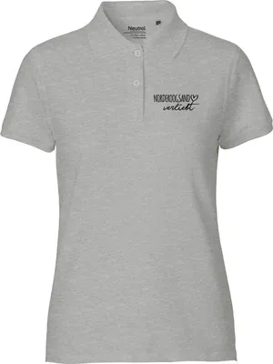 Produktbild von Huuraa Damen Polo Shirt Norderoogsand verliebt S Sport Grey Bio Baumwolle Fairtrade Poloshirt Geschenkidee