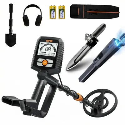 Produktbild von Professioneller Metalldetektor - MD13 - IP68-wasserdicht - Hohe Empfindlichkeit und Störschutz - 4 Suchmodi - LCD-Display - Verstellbare Länge - Grün
