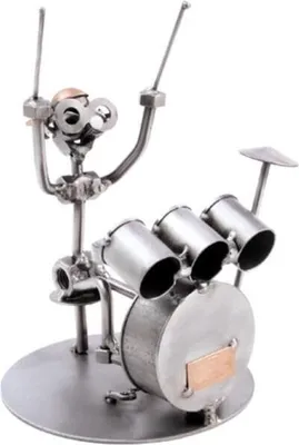 Zdjęcie produktu dla Rzeźba metalowa „Perkusja” wykonana ze stali i miedzi