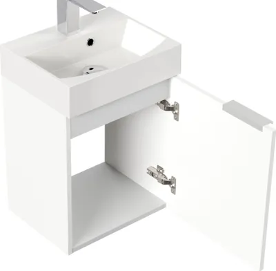 Produktbild von Gäste WC Raumspar-Waschplatz "Cubi 50 cm" weiß Hochglanz