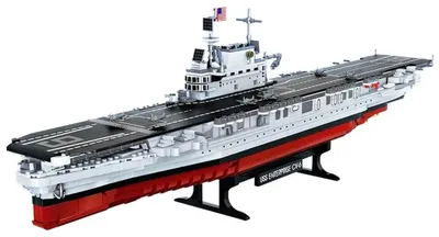 Produktbild von BlockBuddie™ USS CV-6 Enterprise Flugzeugträger Klemmbausteine Set 1883 Teile Militär Kriegsschiff Modellbausatz Spielzeug