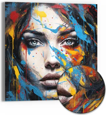 Produktbild von DEQORI Hybrid Leinwand Bild 30x30 cm 'Seelensymphonie' Wandbild Glas flach modern