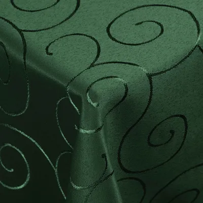 Produktbild von DecoHomeTextil Kringel Circle Tafeldecke Ornamente Damast Tischdecke Dunkelgrün Eckig 110 x 140 cm