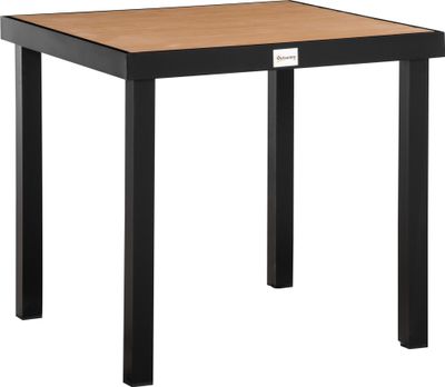Outsunny Gartentisch für 4 Personen Esstisch Aluminiumtisch Gartenmöbel Loungemöbel pflegeleicht Kunststoff Natur 80 x 80 x 74 cm