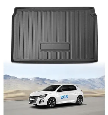 Immagine prodotto di Tappetino per il bagagliaio in TPE per Peugeot 208 E-208 dal 2020 al 2025, con bordo rialzato, antiscivolo e impermeabile