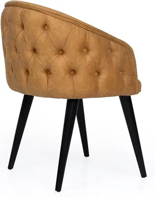 Zdjęcie produktu dla Żółty fotel Chesterfield jednoosobowy Ekskluzywny fotel Krzesła do salonu