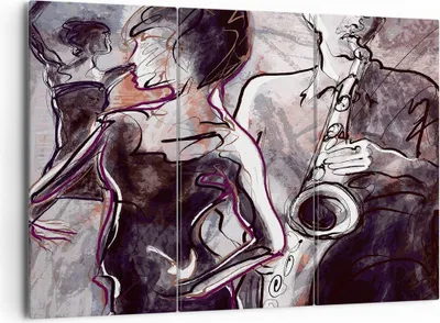 Produktbild von Bild auf Leinwand - Leinwandbild - Jazz Musik Musiker - 165x110cm - Wand Bild - Wanddeko - Leinwanddruck - Bilder - Kunstdruck - Wanddekoration - Leinwand bilder - Wandkunst - CE165x110-3572
