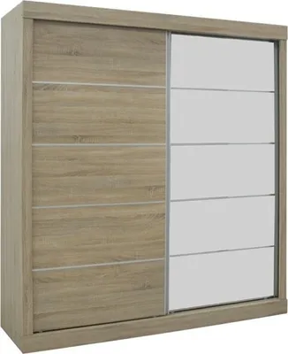 Immagine prodotto di Armadio MILS – 2 porte scorrevoli con specchio – Rovere Sonoma – Stile scandinavo
