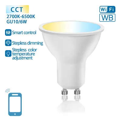 Produktbild von WLAN + Bluetooth 6W GU10 CCT LED Smart Home Leuchtmittel Strahler Leuchte Spot