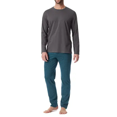 Produktbild von Schiesser Casual Essentials Schlafanzug Set aus Langarmshirt und langer Hose, Lässige Passform, Hoher Tragekomfort
