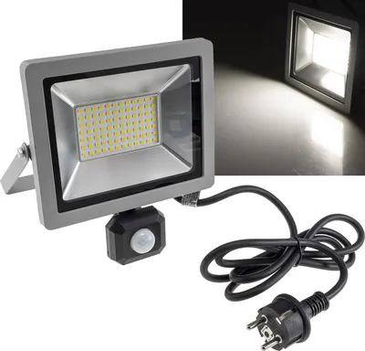Produktbild von LED-Fluter SlimLine CTF-SLT50 PIR 50W IP44 5220lm 4000K Bewegungsmelde