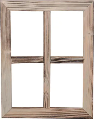 Produktbild von UNUS Fenster Holz Fensterrahmen Vintage Holzfenster grau Wanddeko 35x27x1,5cm