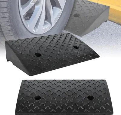 Produktbild von ACXIN Bordsteinrampe Gummi 10cm, 2 Stück Dämpfungsrampe Bordsteinrampen, Auffahrrampe Perfekt für Auto, Motorrad, Rollstuhl, Bürgersteig, Schwarz
