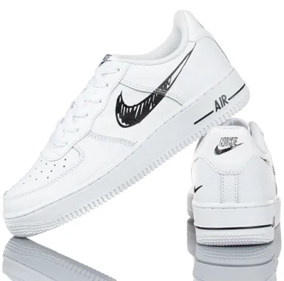 Produktbild von Nike Air Force 1 Low Sketch White Black (GS) - EU 40