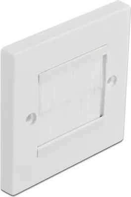 Productafbeelding van Delock kabelmanagement afdekplaat, 86 x 86 mm, met witte borstelstroken