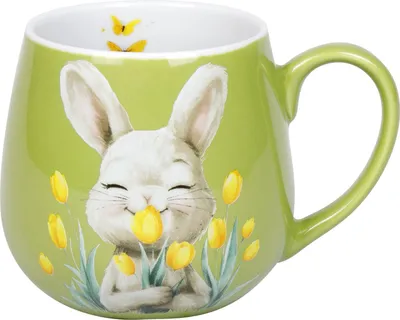Produktbild von KÖNITZ 1111433013 Könitz Kuschelbecher Spring Animals - Hase, 400 ml, Porzellan / Becher