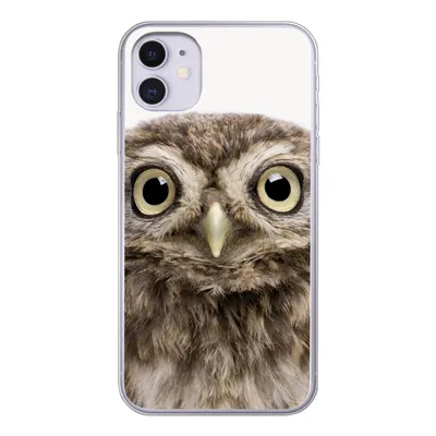 Produktbild von MuchoWow® Handyhülle Schutzhülle Hülle für iPhone 11 Eule - Eule - Porträt - Braun - Vogel - Jungen - Mädchen Silikon Softcase Handy Hülle - Handytasche