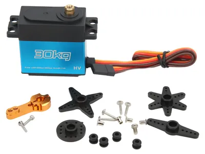 Productafbeelding van RC-servo, 30 kg, aluminiumlegering, metalen tandwielen, snelle reactietijd, waterdichte stuurmotor met 25T-as