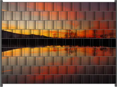 Produktbild von Wallario Zaunsichtschutz mit Motiv Abendrot am Himmel über einem See für Ein- und Doppelstabmatten Zäune in der Größe 250 x 180 cm