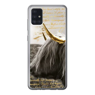 Produktbild von MuchoWow® Handyhülle Schutzhülle Hülle für Samsung Galaxy A52 5G Schottischer Highlander - Gold - Hoorn Silikon Softcase Handy Hülle - Umschlag