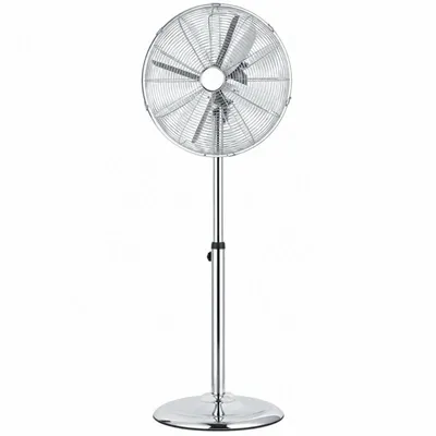 Produktbild von TOO FANS-40-120-M, 40 cm, 3 Geschwindigkeitsstufen, Oszillierend, Höhenverstellbar, Metall, Edelstahl, Standventilator