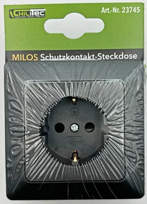 Produktbild von MILOS Schutzkontakt-Steckdose Anthrazit 250V/ 16A mit Rahmen Klemmanschluss