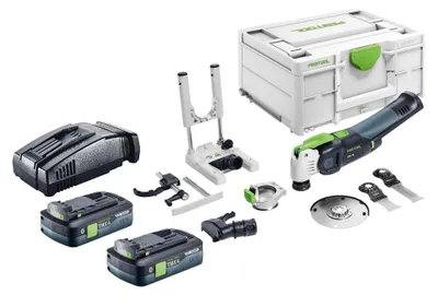 Produktbild von Festool OSC 18 E-Basic-Set Akku Oszillierer 18 V Starlock Max Brushless + 2x Akku 4,0 Ah + Schnellladegerät + Systainer