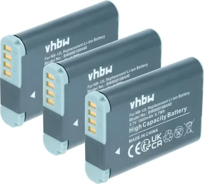 Produktbild von vhbw 3x Akku kompatibel mit Canon PowerShot G1X Mark 2, N100, G1X Mark II Kamera (1800 mAh, 3,7 V, Li-Ion)