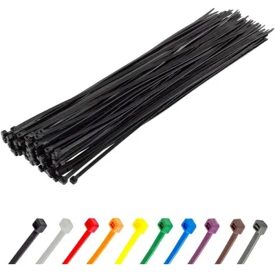 Produktbild von Kabelbinder Schwarz 370 mm x 4,8 mm 100 Stück UV Beständig 22,2 kg Zugfestigkeit