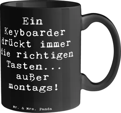 Produktbild von Mr. & Mrs. Panda Pott Spruch Keyboarder Fehler - Schwarz - Geschenk, Keyboard, Humor, Streichinstrumente, Teetasse, Instrument, Klaviere, Kaffeebecher, bedruckt, Lernen