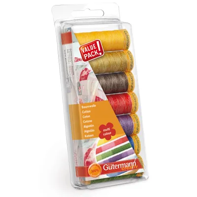 Produktbild von Gütermann Nähfaden-Set Baumwolle Multicolour 7x100m