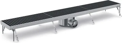 Produktbild von CHEFGASTRO Edelstahl Bodenablauf HORMIGA 200 | HxBxT 14x133,1x20cm | Rechtwinklig Ablaufrinne Bodenrinne Bodenabfluss Drainage Gulli
