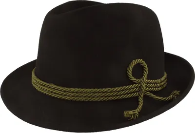 Kleiner Trilby Trachtenhut mit 3-fach Kordel von Hut-Breiter in schwarz